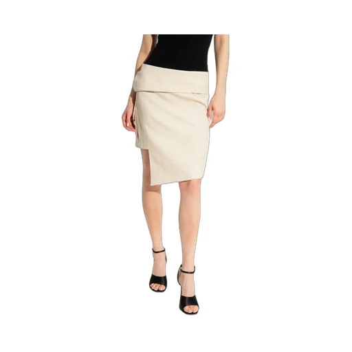Asymmetric Wool Mini Skirt