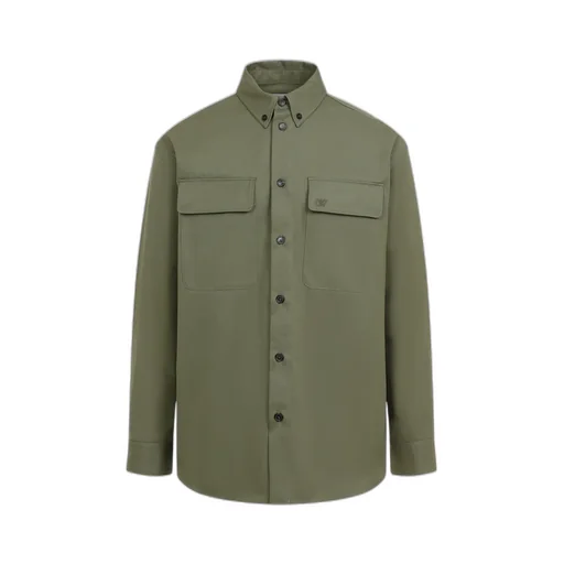 Logo Embroidered Long-Sleeved Shirt