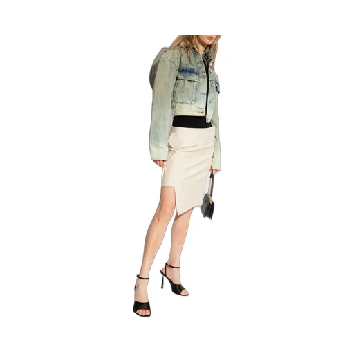 Asymmetric Wool Mini Skirt