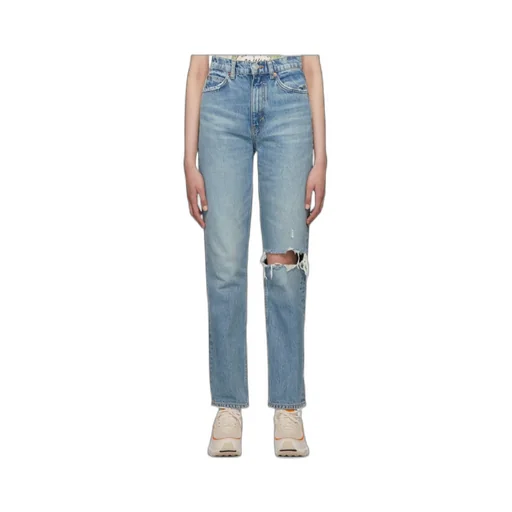 '70S Ripped-Knee Straight-Leg Jeans