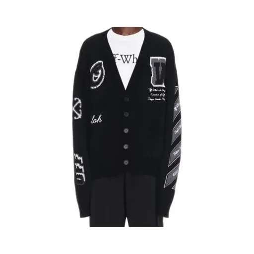 Logo Embroidered Knit Cardigan