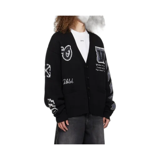Logo Embroidered Knit Cardigan