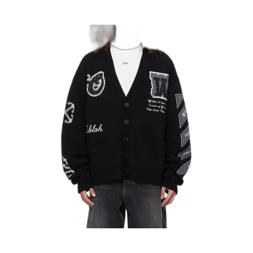 Logo Embroidered Knit Cardigan