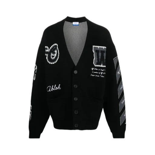 Logo Embroidered Knit Cardigan