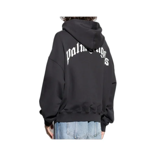 Back Curved Logo Loose Hoodie