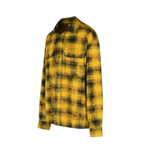 Curved Logo Printed Checked Shirt