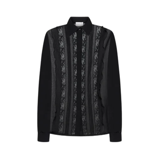Lace-Detailed Long-Sleeved Shirt