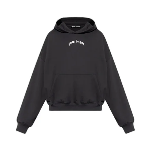 Back Curved Logo Loose Hoodie