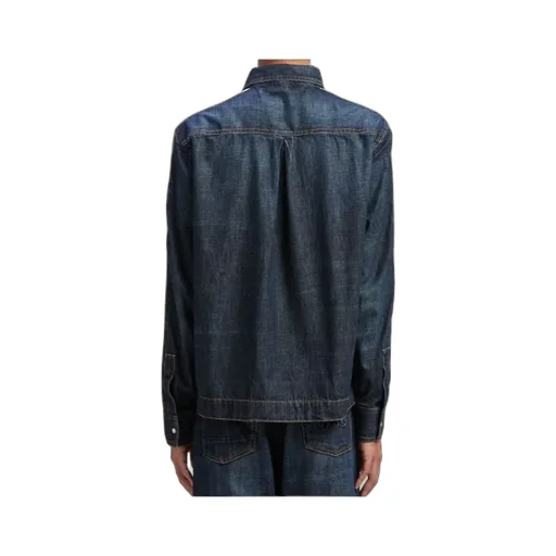 Monogram Detailed Denim Track Jacket