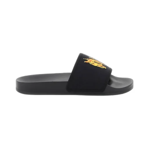 Flame Monogram Printed Round Toe Slides