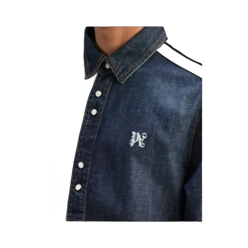 Monogram Detailed Denim Track Jacket