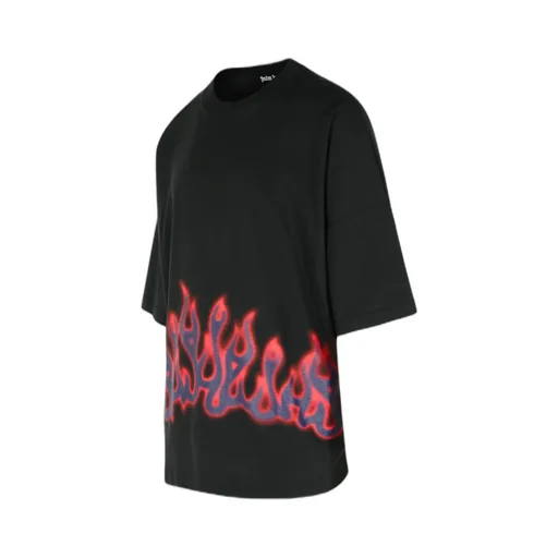 Flames Pattern Oversized T-Shirt