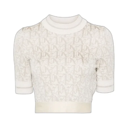Monogram-Jacquard Knitted Cropped Top