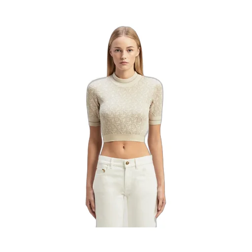 Monogram-Jacquard Knitted Cropped Top