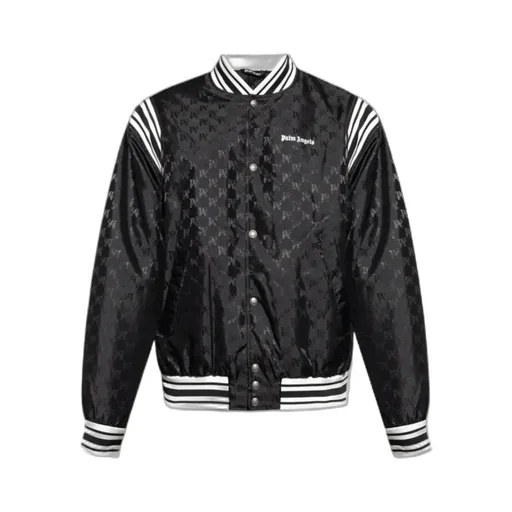 Logo-Pattern Bomber Jacket
