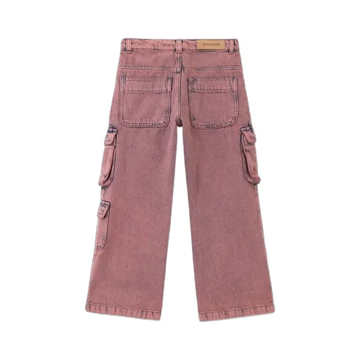Overdye Wide-Leg Cargo Denim Pants