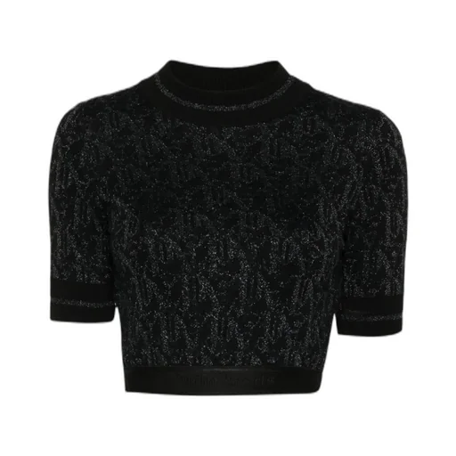Monogram-Jacquard Knitted Cropped Top