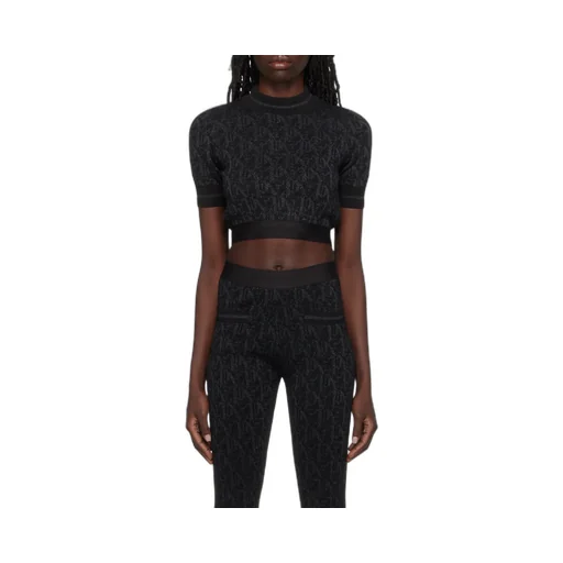 Monogram-Jacquard Knitted Cropped Top