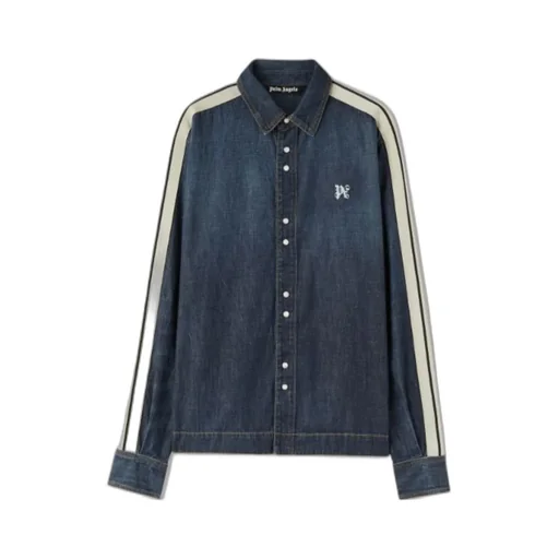 Monogram Detailed Denim Track Jacket