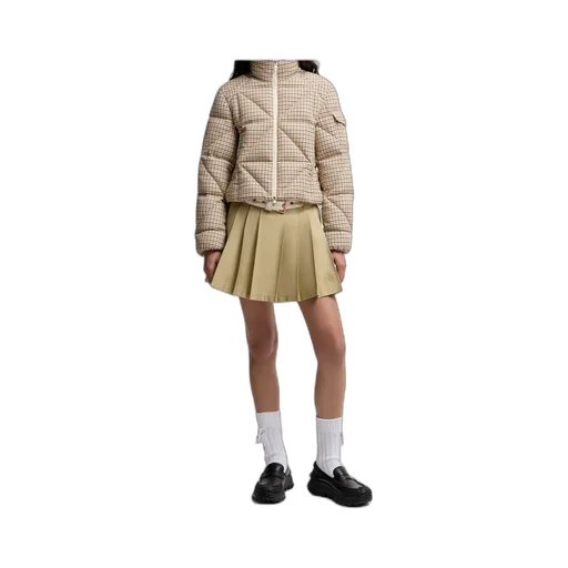 Pleated Cotton Blend Mini Skirt