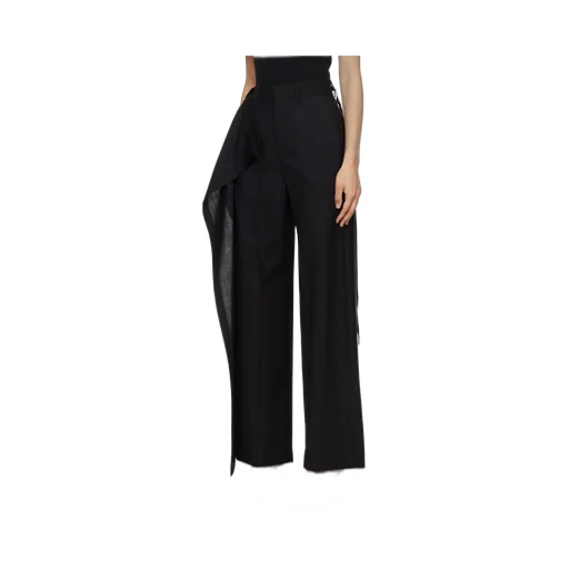 Tie-Fastened Flared Trousers