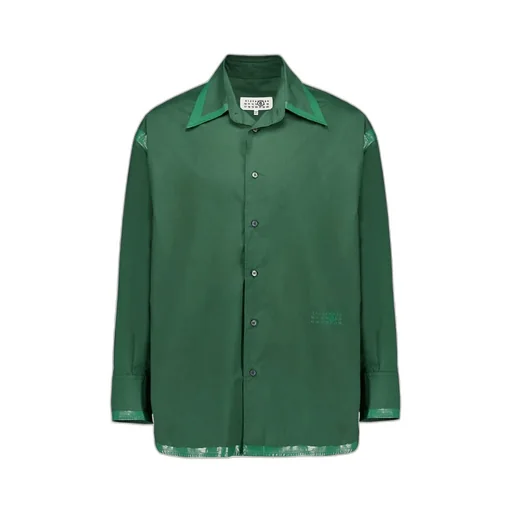 Drop Shoulder Coated-Trim Shirt