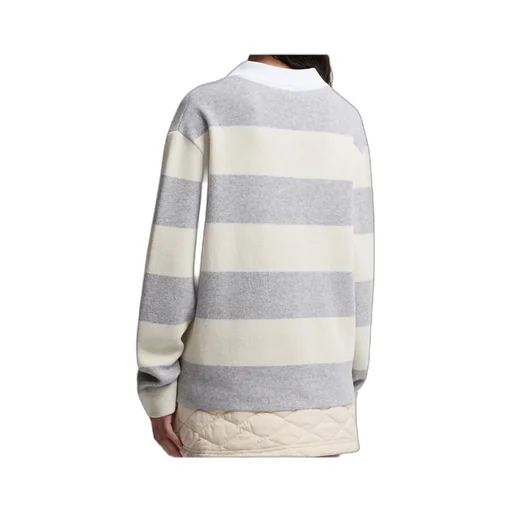 Striped Long Sleeve Wool Polo Shirt