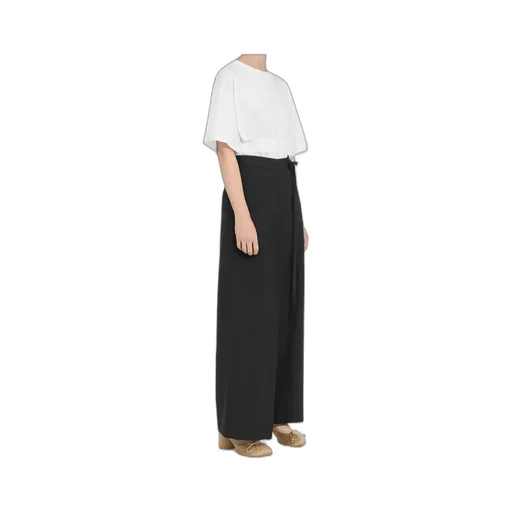 Tie-Fastened Flared Trousers