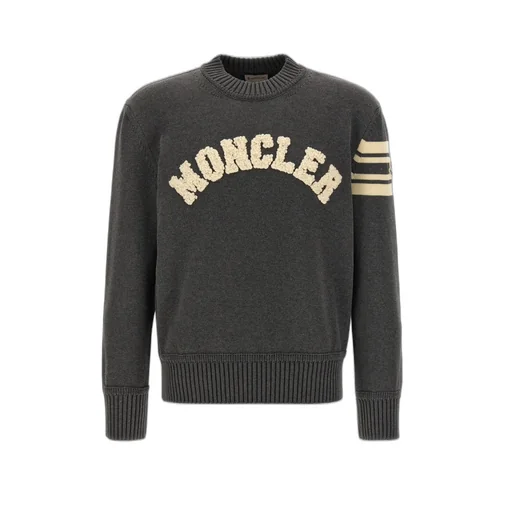 Logo-Embroidered Striped-Sleeve Sweater