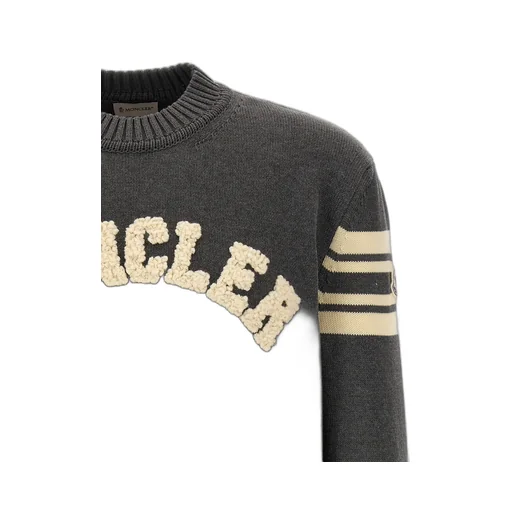 Logo-Embroidered Striped-Sleeve Sweater