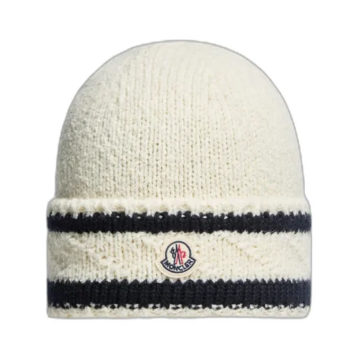 Striped Wool & Cotton Blend Beanie