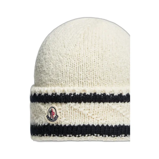 Striped Wool & Cotton Blend Beanie