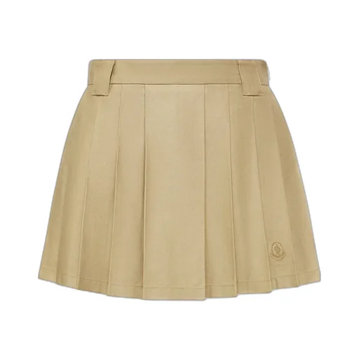 Pleated Cotton Blend Mini Skirt