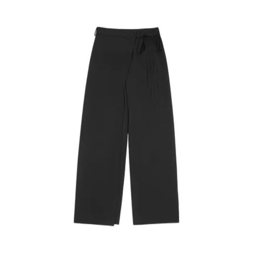 Tie-Fastened Flared Trousers