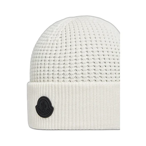Logo Patch Ribbed Beanie