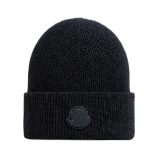 Leather Logo Cotton & Cashmere Beanie