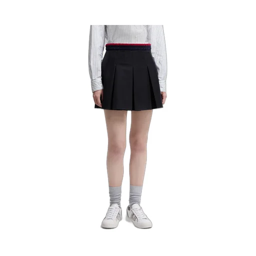 Cotton Gabardine Pleated Mini Skirt