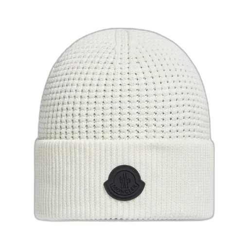 Logo Patch Ribbed Beanie