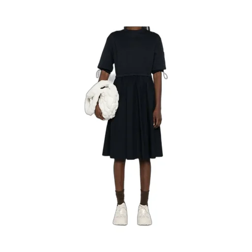 Short-Sleeved Drawstring Midi Dress
