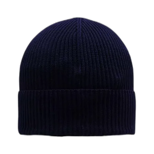 Logo Patch Ribbed-Knit Beanie