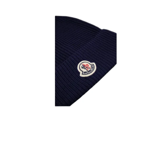 Logo Patch Ribbed-Knit Beanie