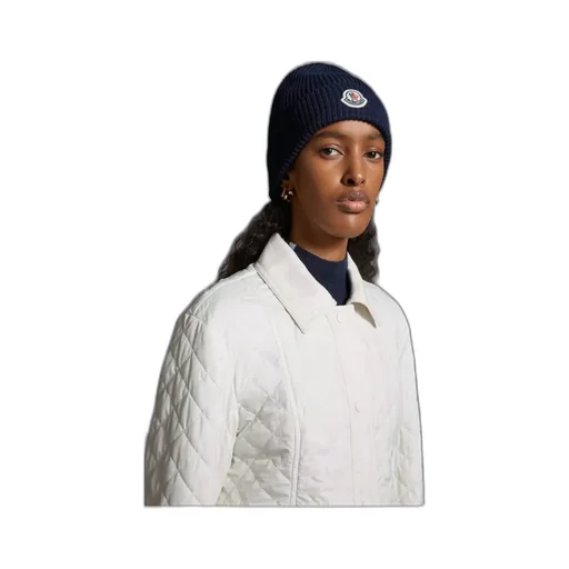 Logo Patch Ribbed-Knit Beanie