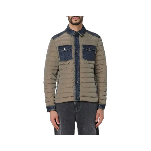 Quilted Jacket With Denim Trim