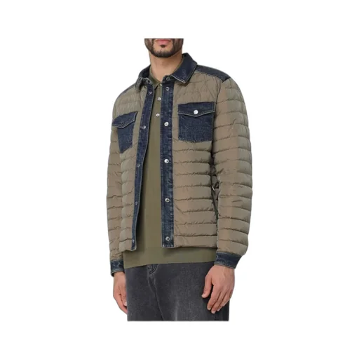 Quilted Jacket With Denim Trim