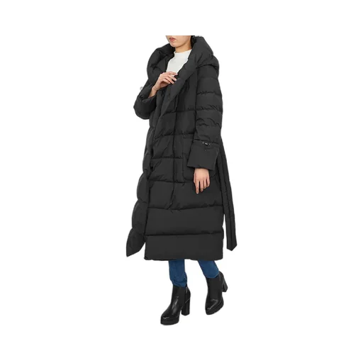 Long-Sleeved Hooded Down Jacket