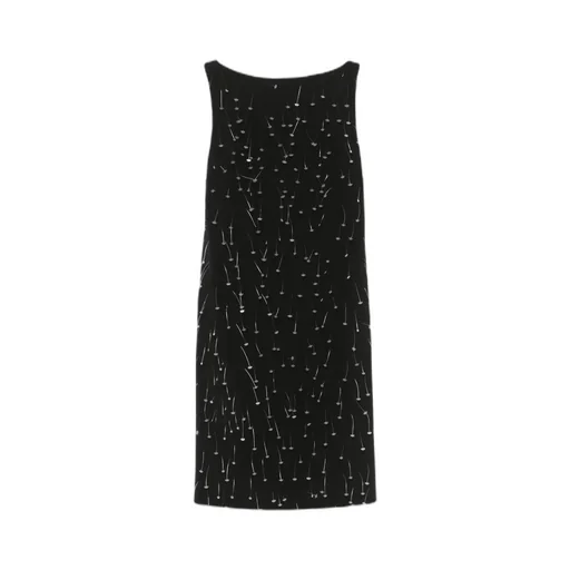 Tagging-Barbs Boat Neck Midi Dress