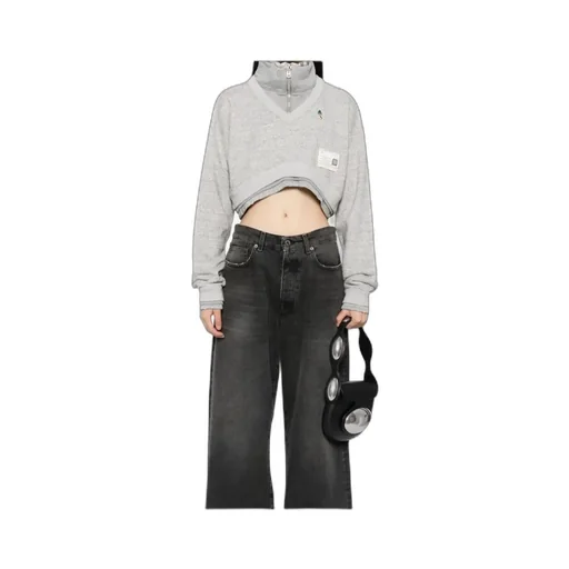Layered Effect Cropped Sweatshirt