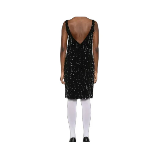 Tagging-Barbs Boat Neck Midi Dress
