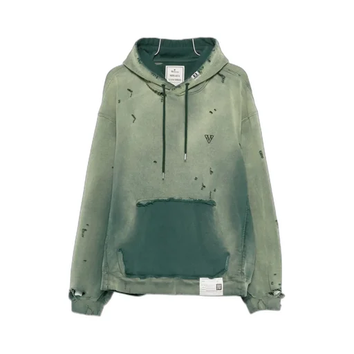 Distressed-Effect Cotton Hoodie