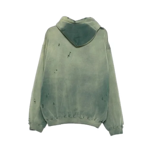 Distressed-Effect Cotton Hoodie